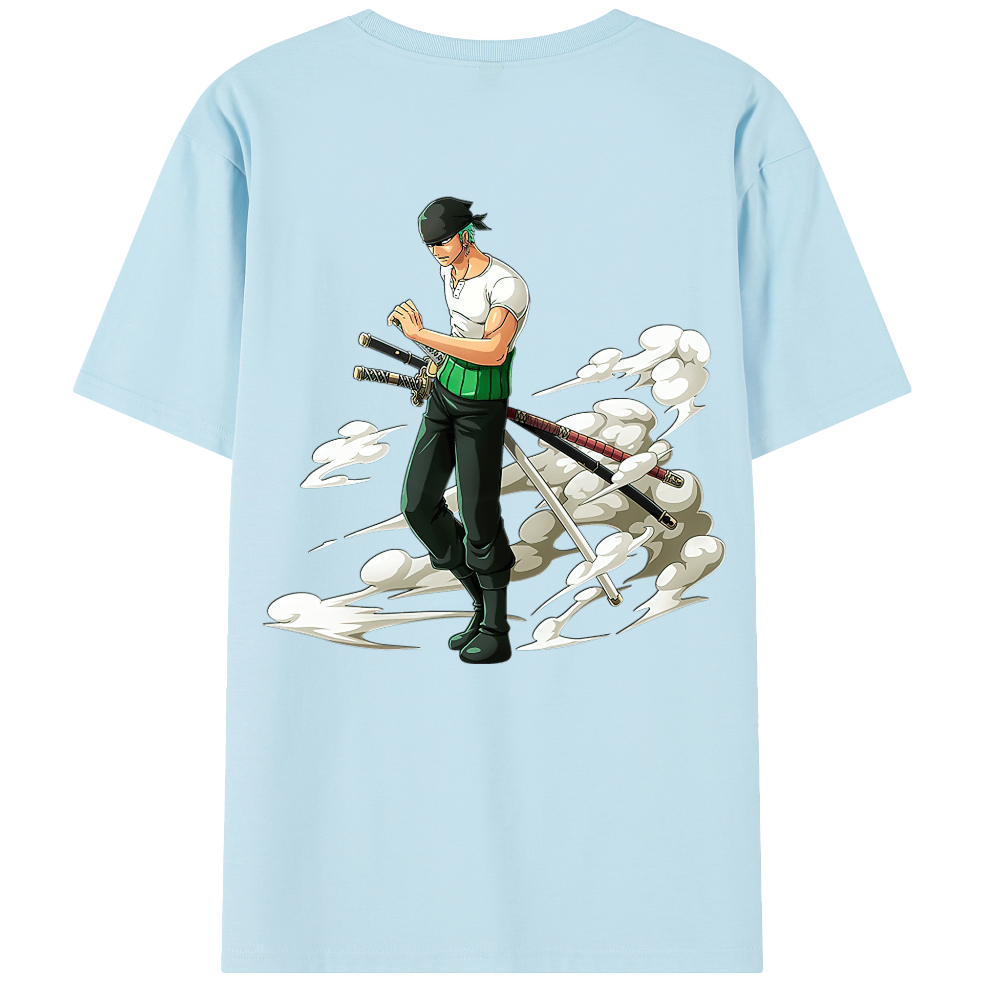 ワンピース ロロノア・ゾロ ONE PIECE Roronoa Zoro 綿100％半袖Tシャツ（背面プリント）
